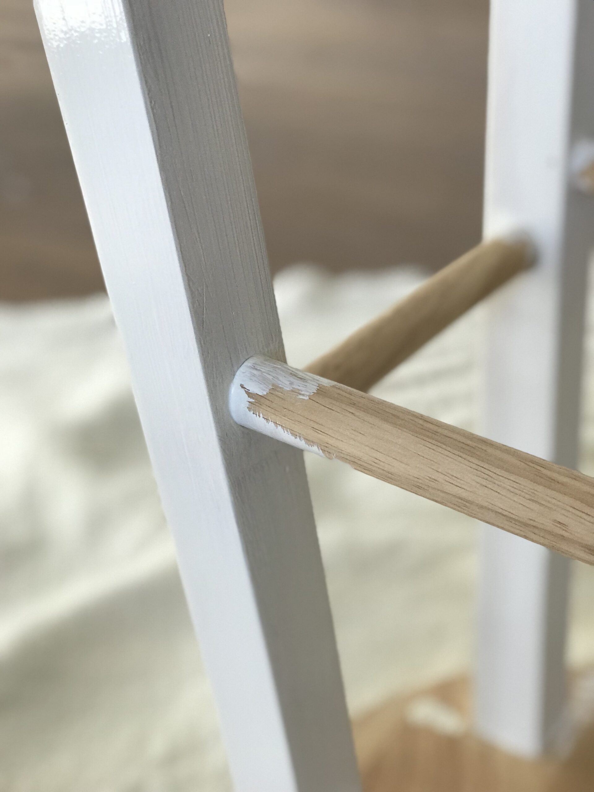 Paint legs and rungs with two coats.&nbsp;