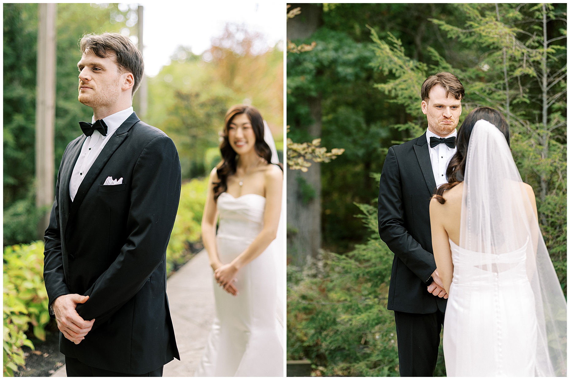 A joyful Estate at New Albany wedding featuring fall foliage, spring-inspired florals, and Esther and Peter's ceremony and reception