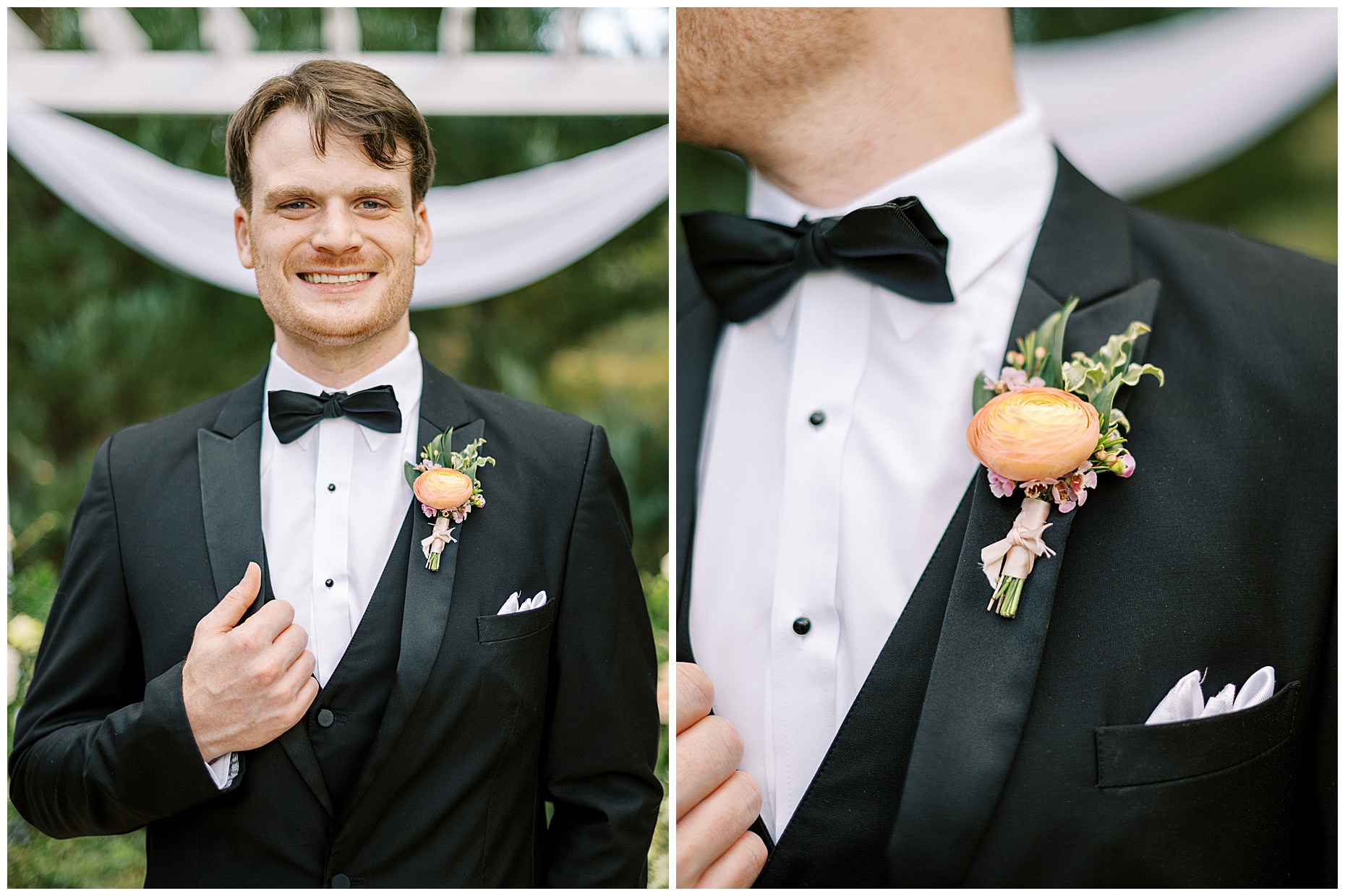 A joyful Estate at New Albany wedding featuring fall foliage, spring-inspired florals, and Esther and Peter's ceremony and reception