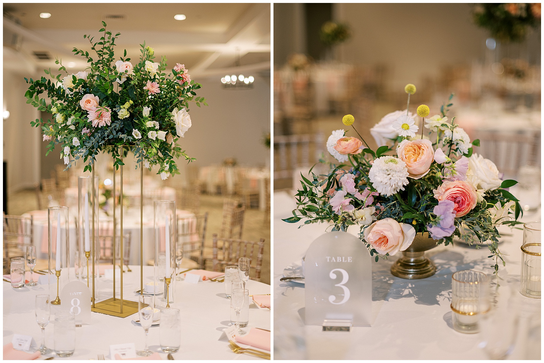 A joyful Estate at New Albany wedding featuring fall foliage, spring-inspired florals, and Esther and Peter's ceremony and reception