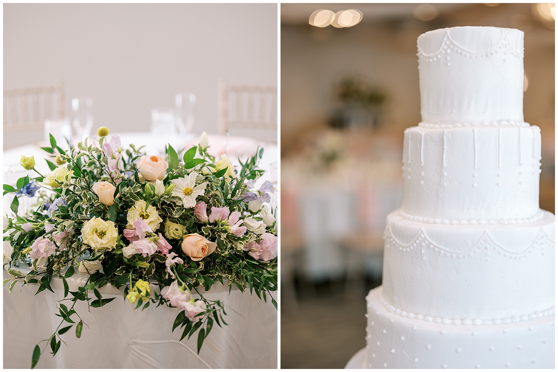 A joyful Estate at New Albany wedding featuring fall foliage, spring-inspired florals, and Esther and Peter's ceremony and reception