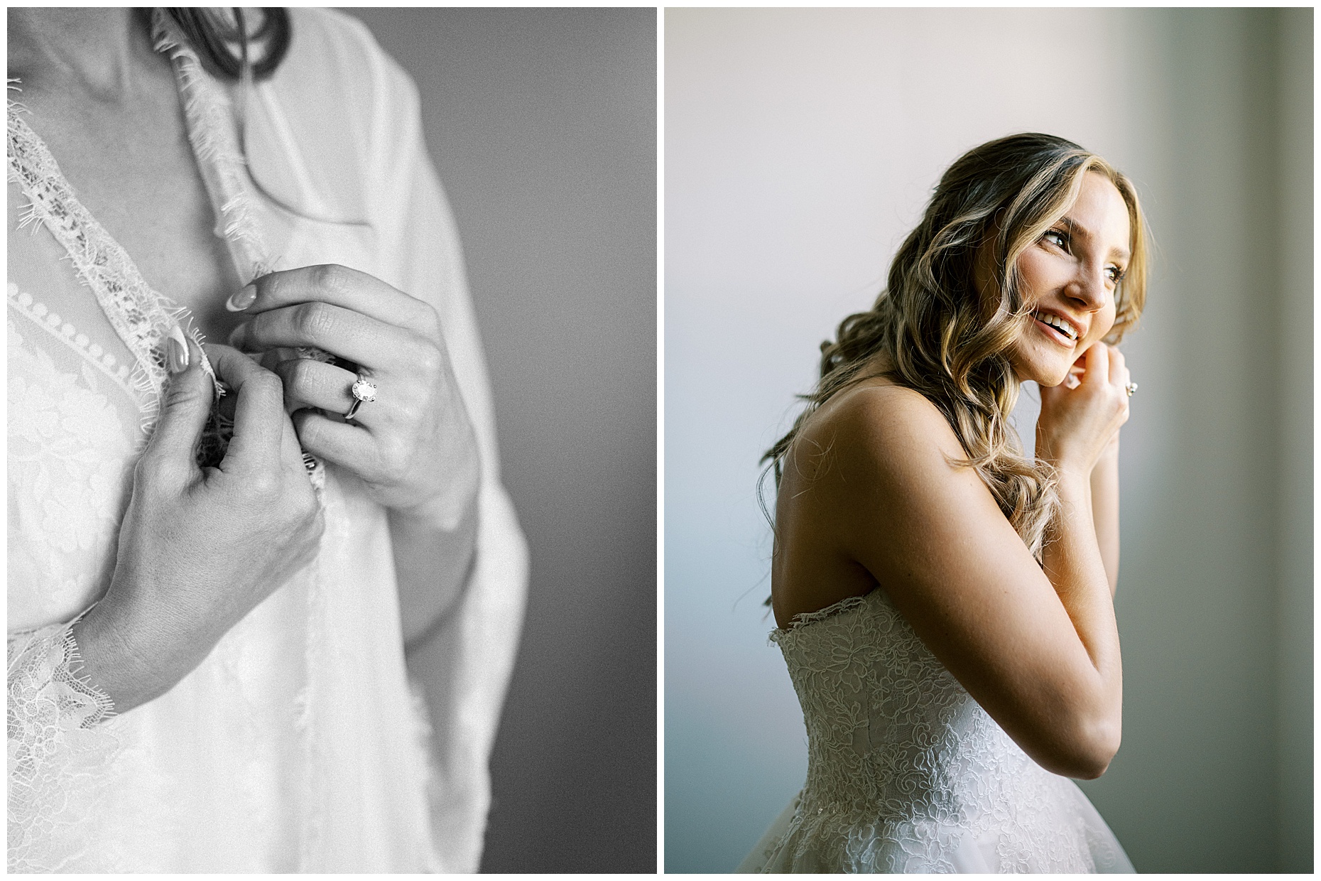 A heartfelt Cliffside Acres wedding featuring fall foliage, classic black and white details, and Lindsey and Sam's ceremony and reception